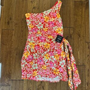 One shoulder faux wrap dress new with tags from Lulu’s